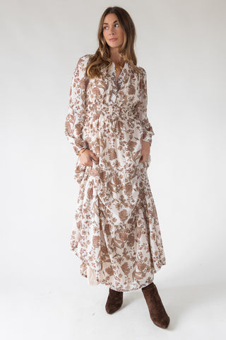 Ember Cream Floral Maxi Dress