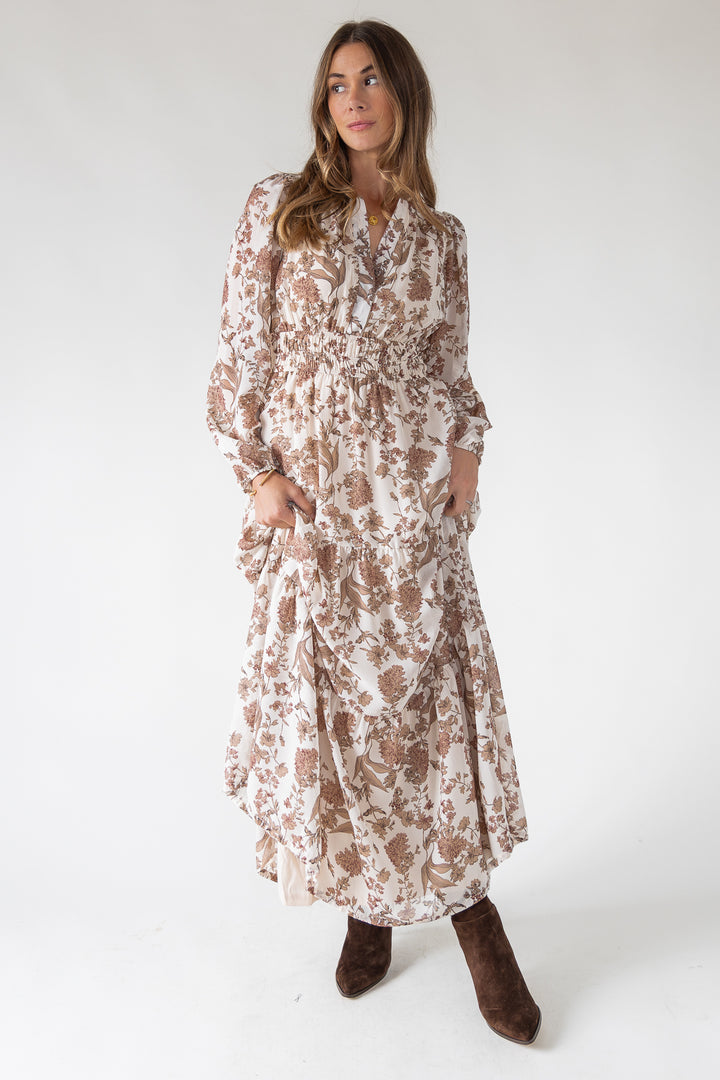 Ember Cream Floral Maxi Dress