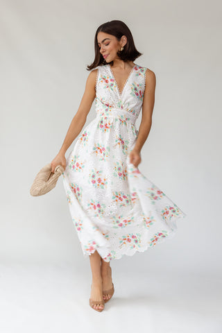 Everly Floral Eyelet Dress