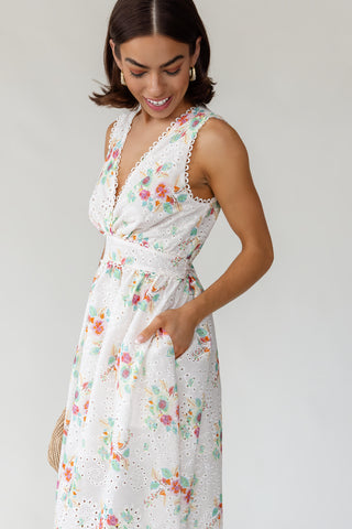 Everly Floral Eyelet Dress