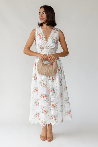 Everly Floral Eyelet Dress