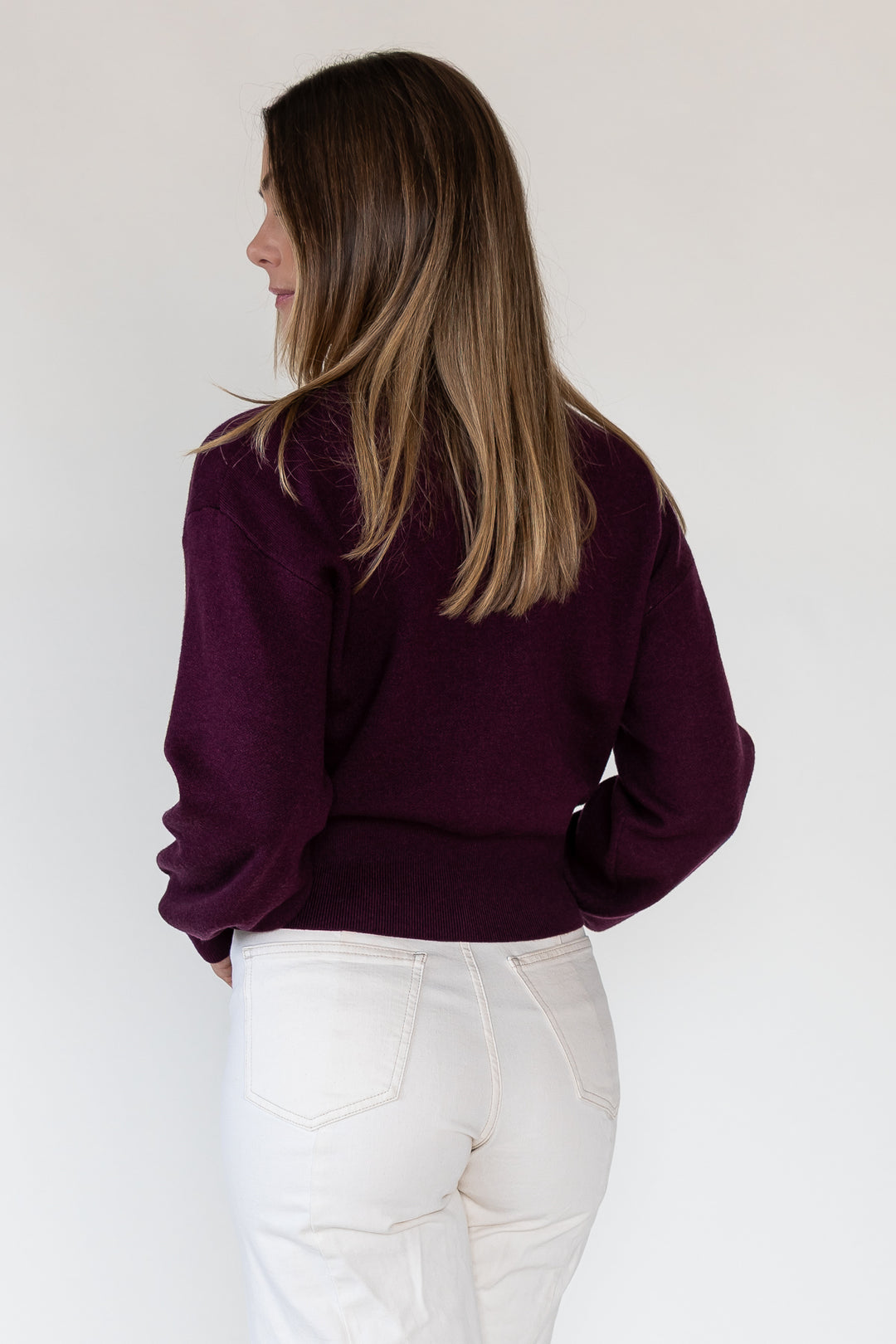 Fallon Burgundy Button Knit Cardigan