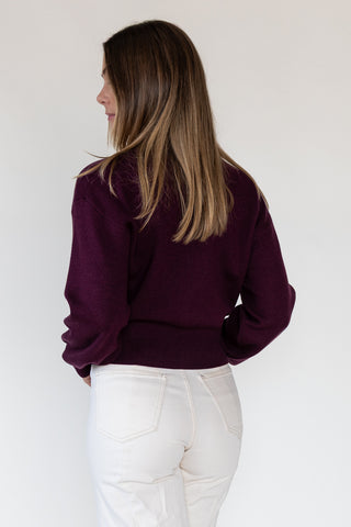 Fallon Burgundy Button Knit Cardigan
