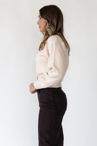 Fallon Cream Button Knit Cardigan