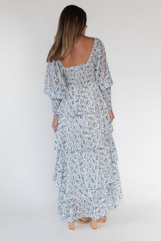 Florence Cream Floral Tiered Maxi Dress
