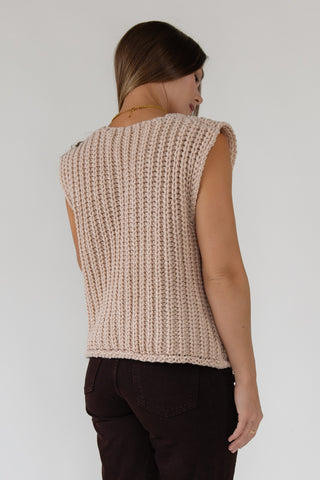 Greer Taupe Chunky Sweater Vest
