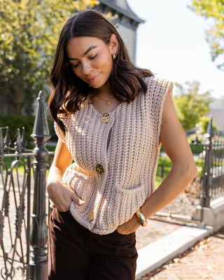 Greer Taupe Sweater Vest