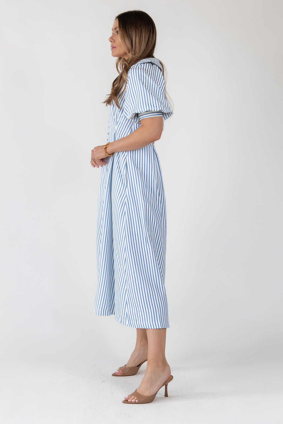 Harbor Blue Stripe Midi Dress
