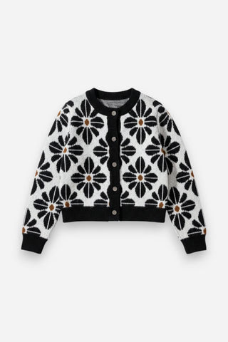 Hayes Black Floral Knit Cardigan