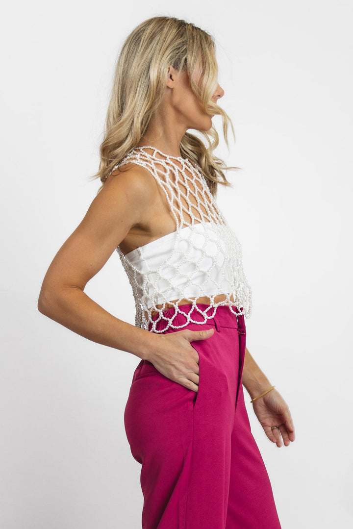 Pearly Party Mesh Overlay Tank - Final Sale
