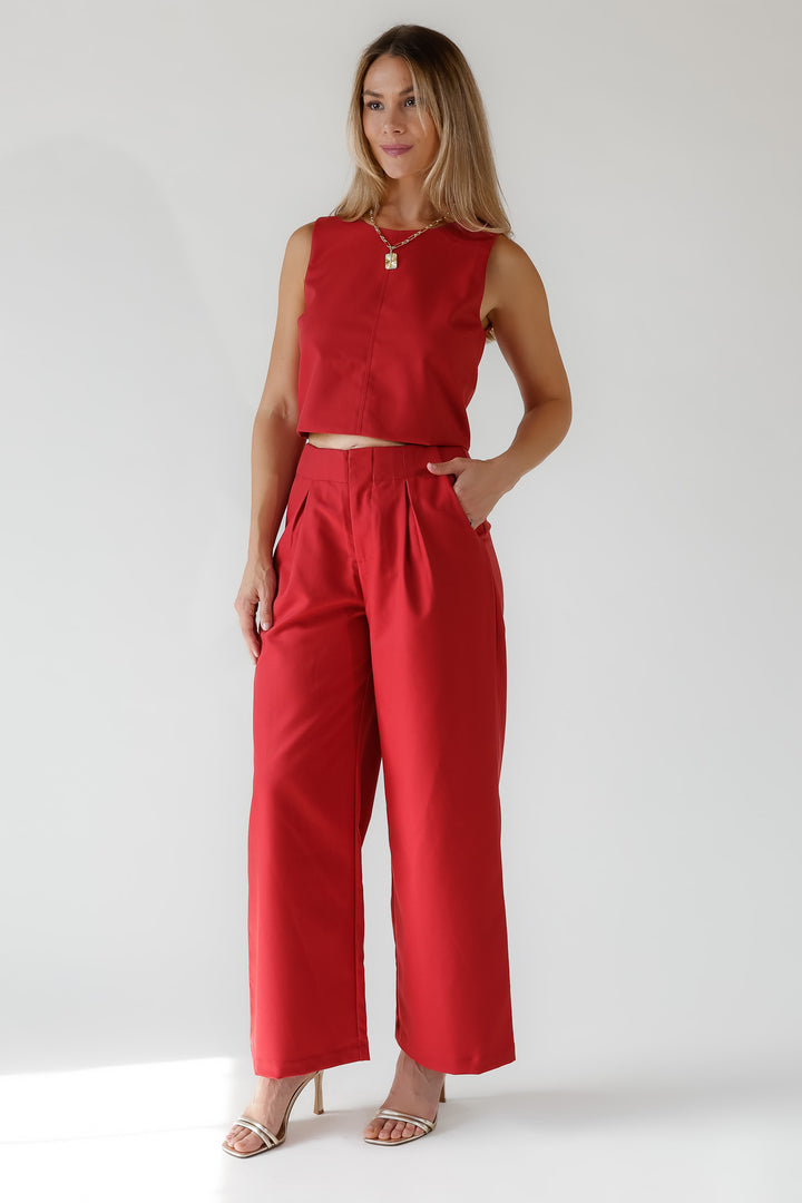 Hollis Garnet Sleeveless Crop Top - Final Sale