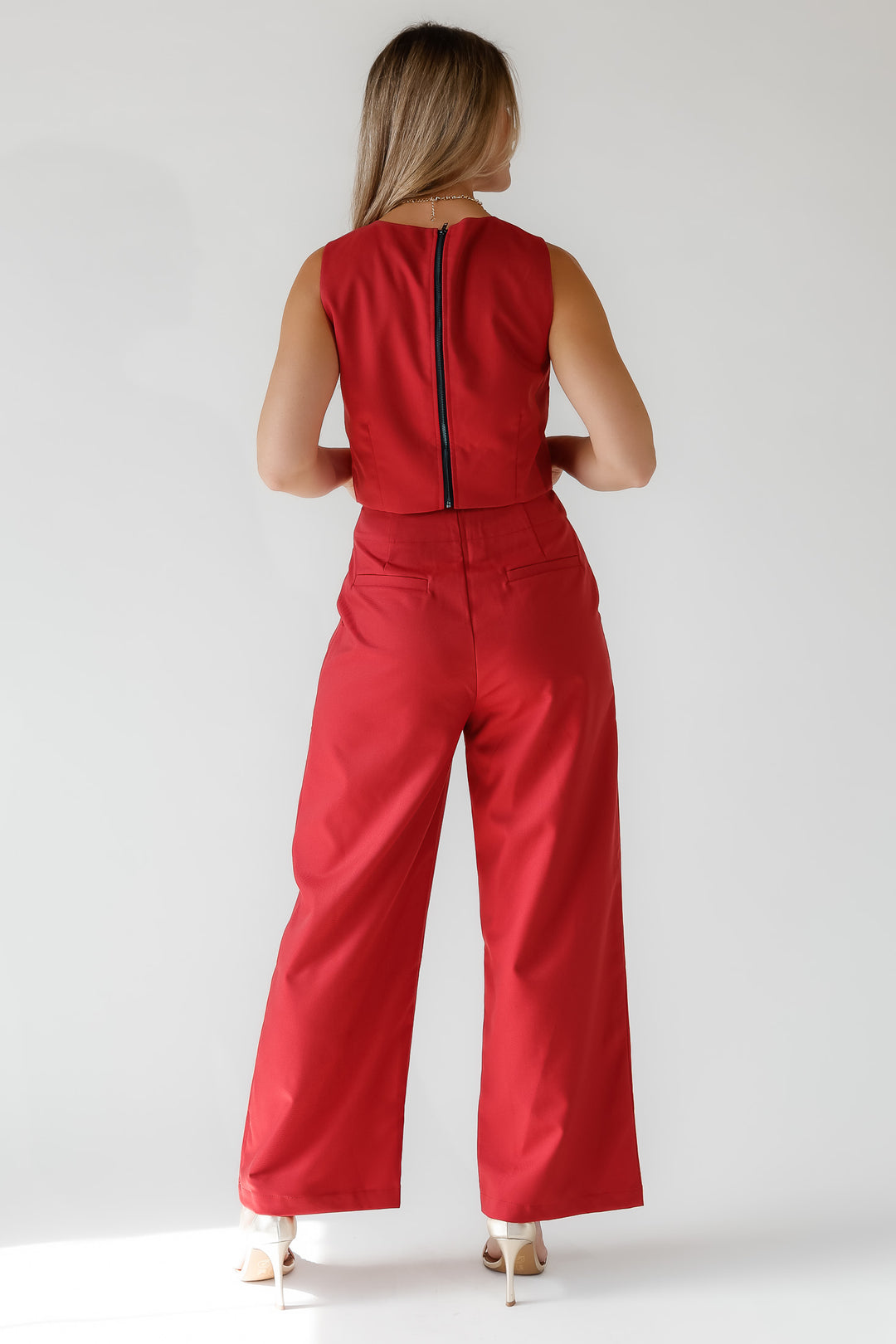 Hollis Garnet Sleeveless Crop Top - Final Sale