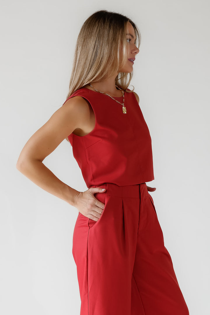 Hollis Garnet Sleeveless Crop Top - Final Sale