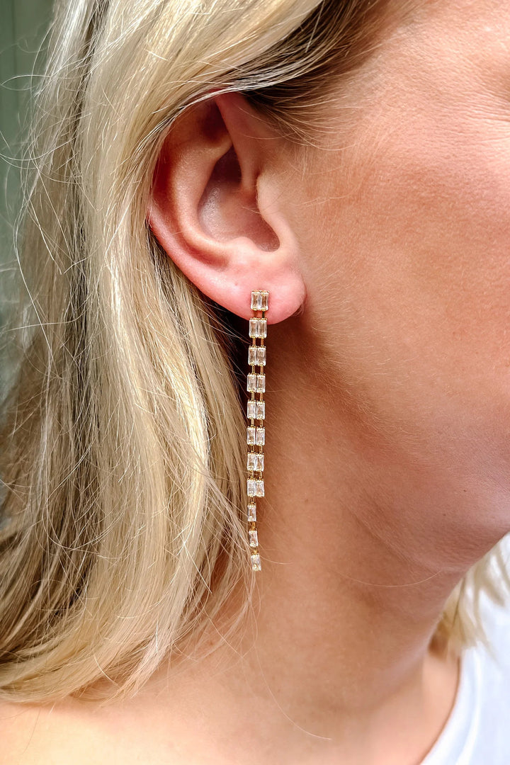 In The Details Rhinestone Tassel Earrings