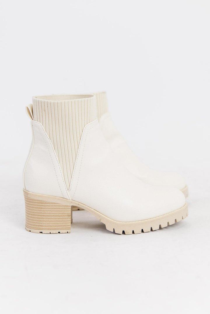 Stepped Up Style Cream Boots - Final Sale