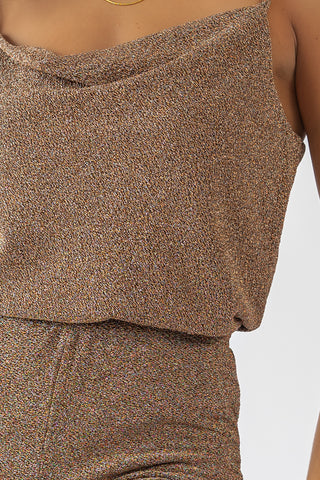 Jove Gold Lurex Tank Top - Final Sale