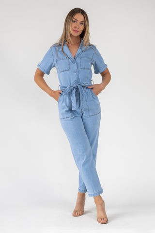Kendall Denim Washed Jumpsuit - Final Sale