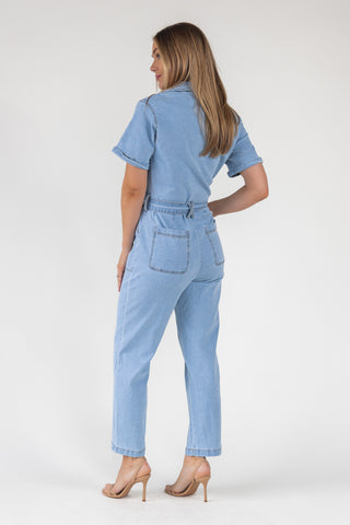 Kendall Denim Washed Jumpsuit - Final Sale