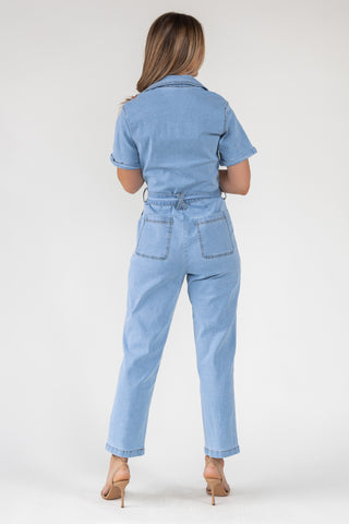 Kendall Denim Washed Jumpsuit - Final Sale