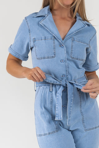 Kendall Denim Washed Jumpsuit - Final Sale
