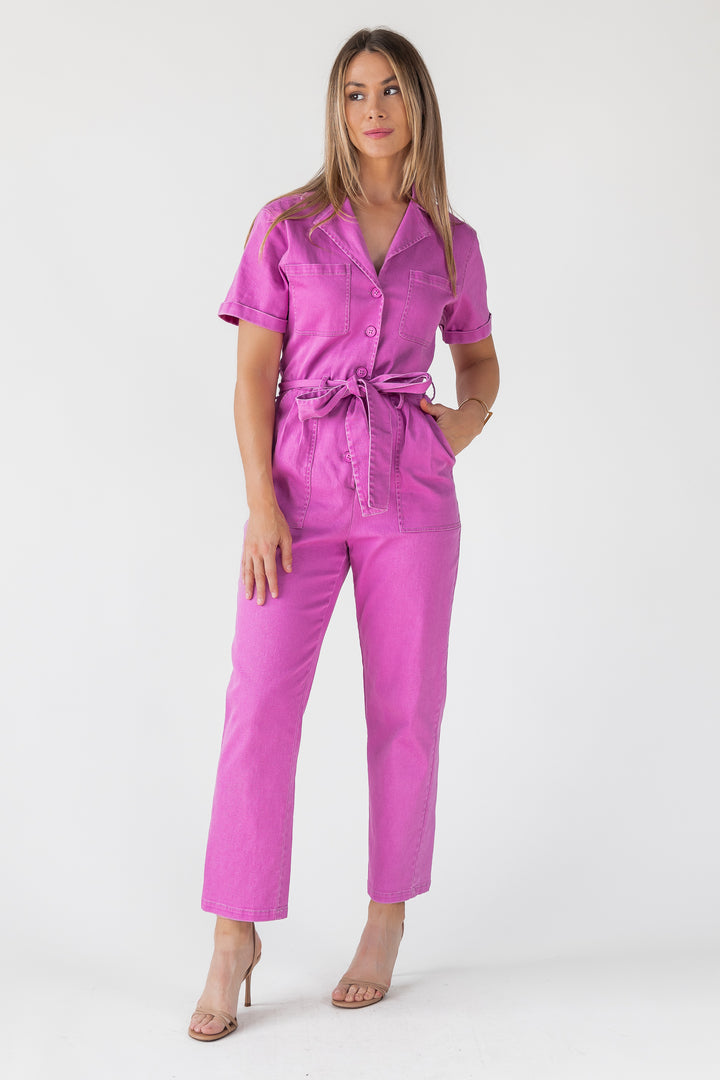 Kendall Pink Washed Jumpsuit - Final Sale