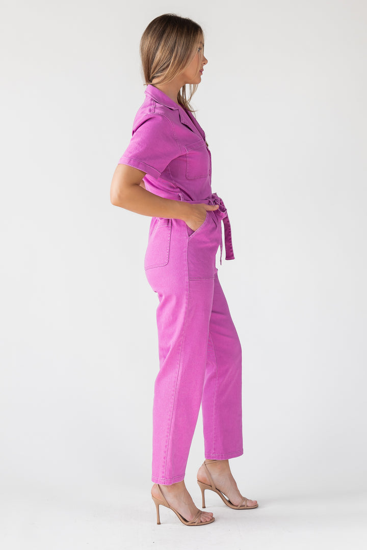 Kendall Pink Washed Jumpsuit - Final Sale