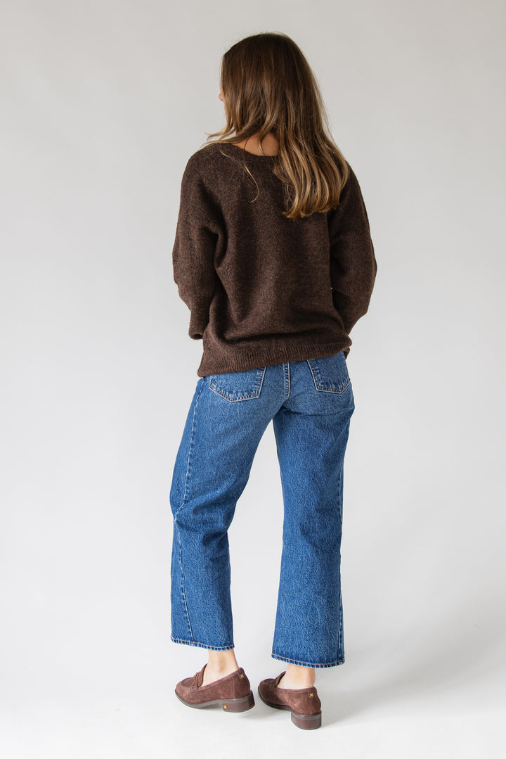 Lora Button Cardigan - Brown