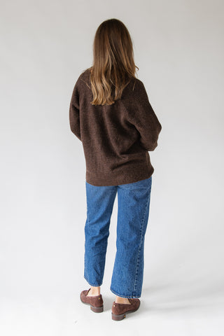 Lora Button Cardigan - Brown