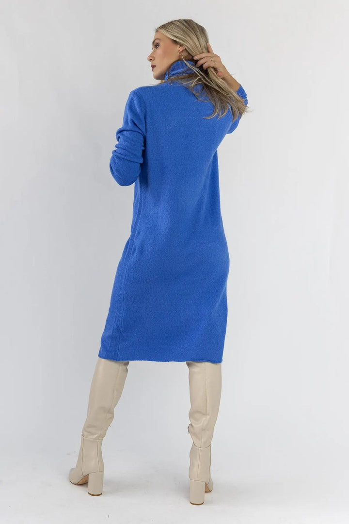 Lorene Blue Sweater Midi Dress - Final Sale