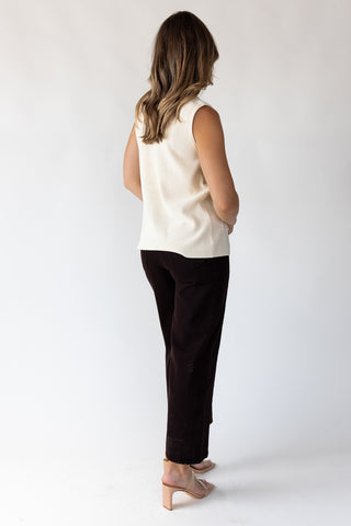 Margot Cream Knit Button Vest