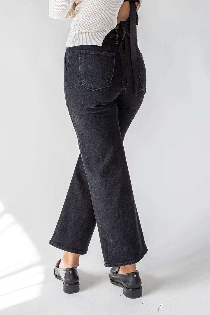 Marney Black Cargo Pocket Wide Leg