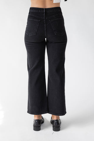 Marney Black Cargo Pocket Wide Leg - Final Sale