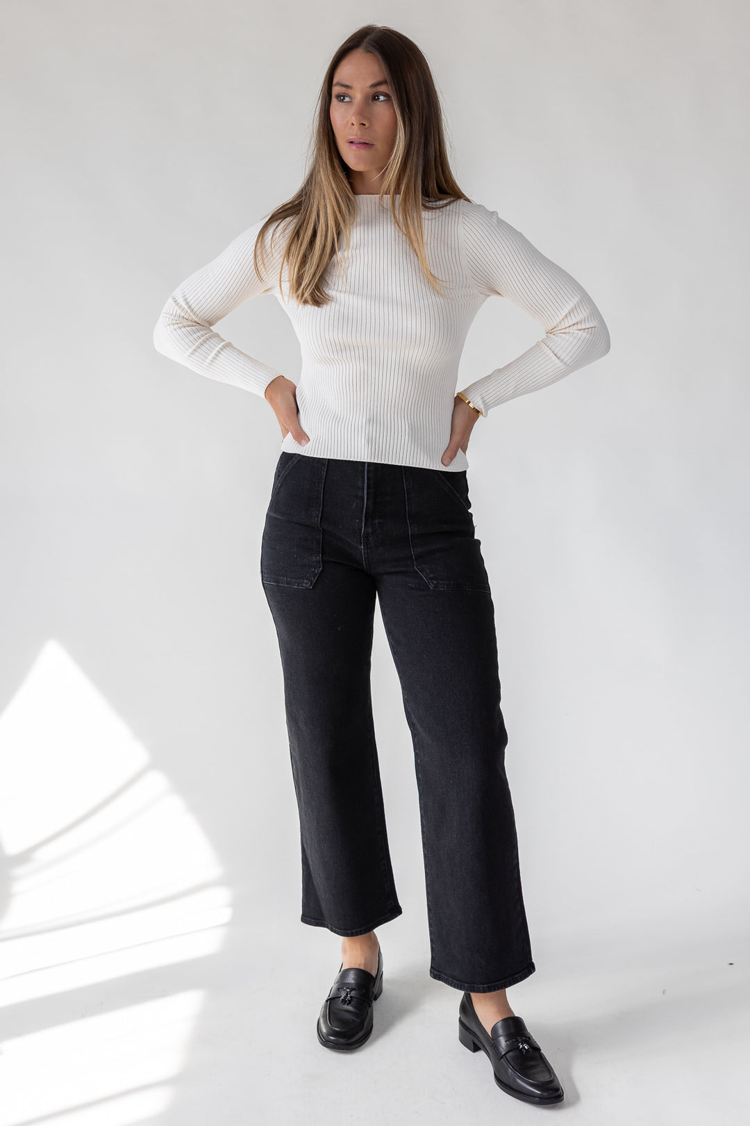 Marney Black Cargo Pocket Wide Leg
