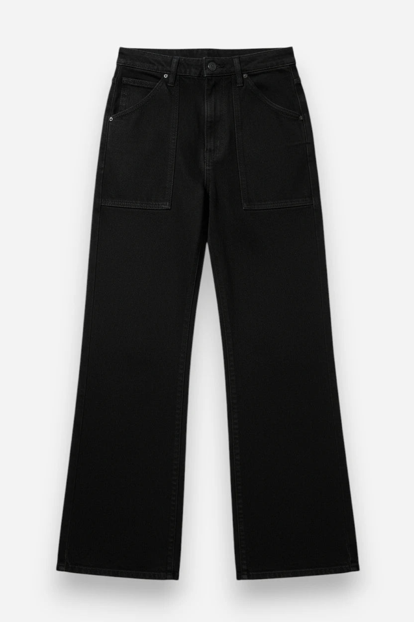 Marney Black Cargo Pocket Wide Leg