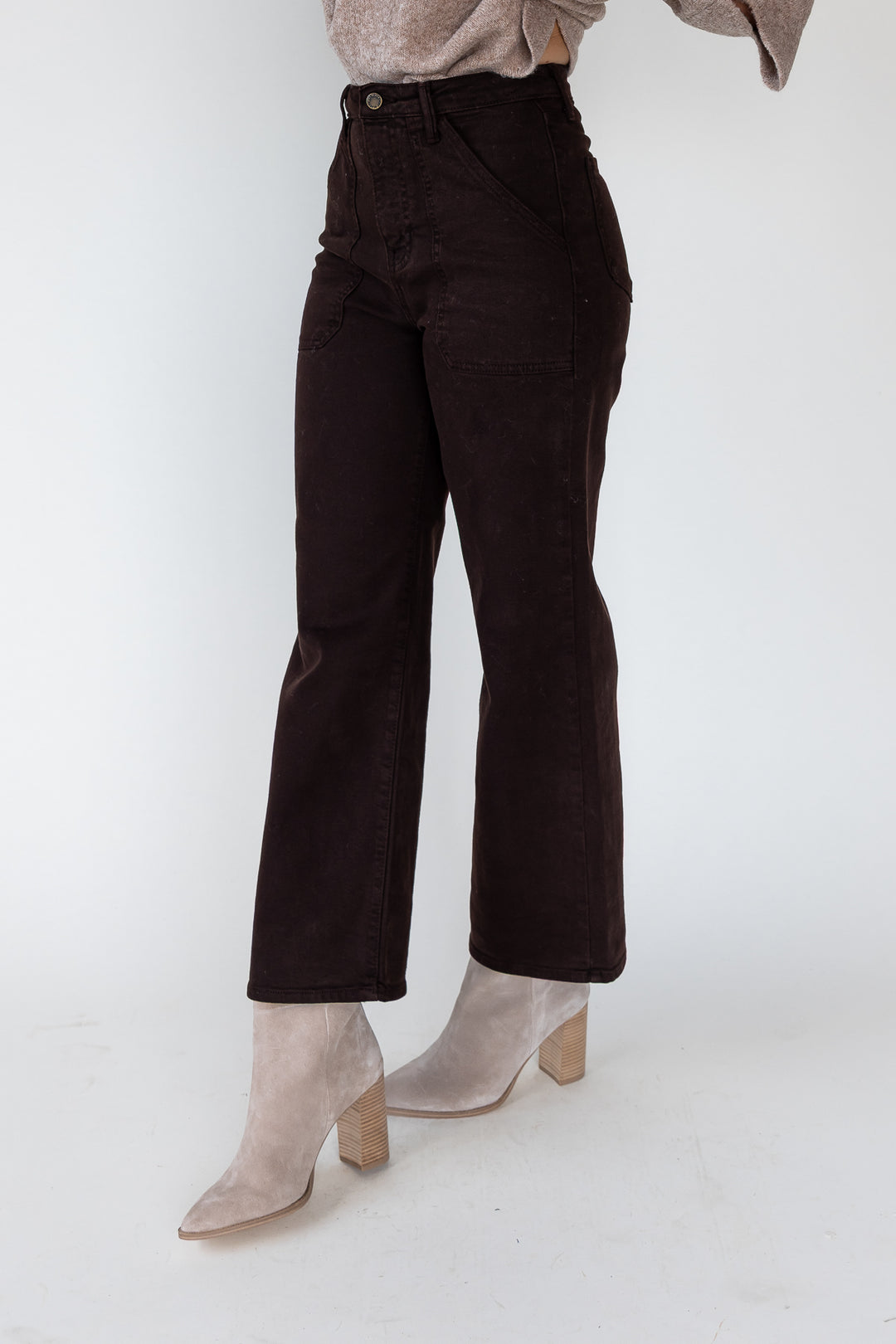 Marney Chocolate Cargo Pocket Wide Leg