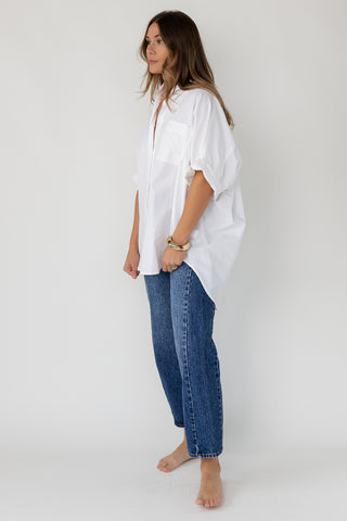Marren Oversized Cuff Shirt - White