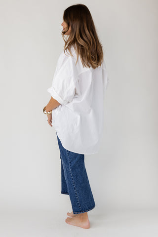 Marren Oversized Cuff Shirt - White