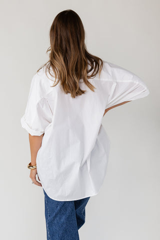 Marren Oversized Cuff Shirt - White