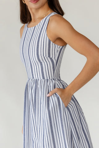 Marseille Stripe Seersucker Dress