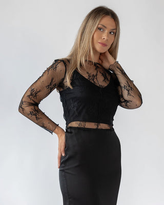 Melody Black Lace Top