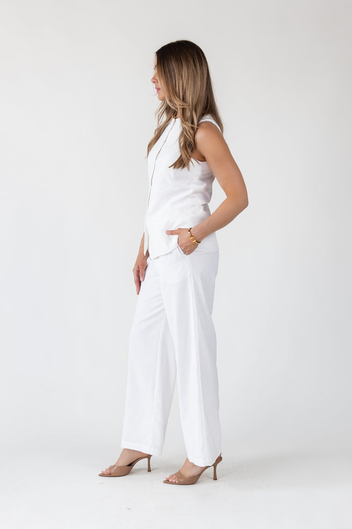 Monaco Button-Up Sleeveless Blazer