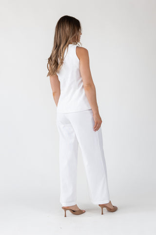 Monaco Button-Up Sleeveless Blazer - Final Sale