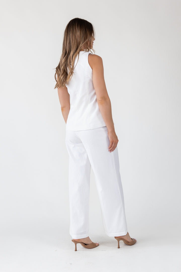 Monaco Button-Up Sleeveless Blazer