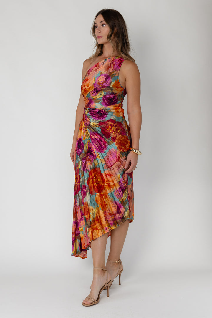 Monroe One-Shoulder Dress - Parisian Floral