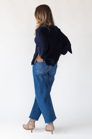 Sloane Navy Scallop Sweater