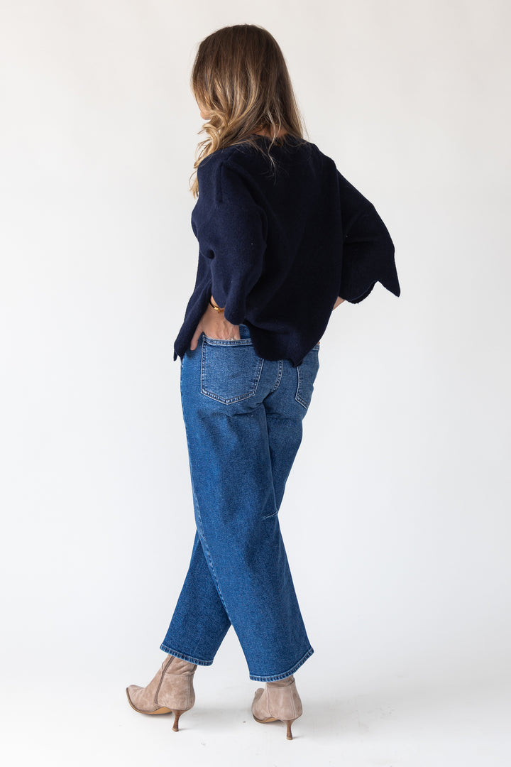 Sloane Navy Scallop Sweater