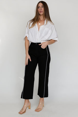 Nicolete Barrel Jean Twist - Black