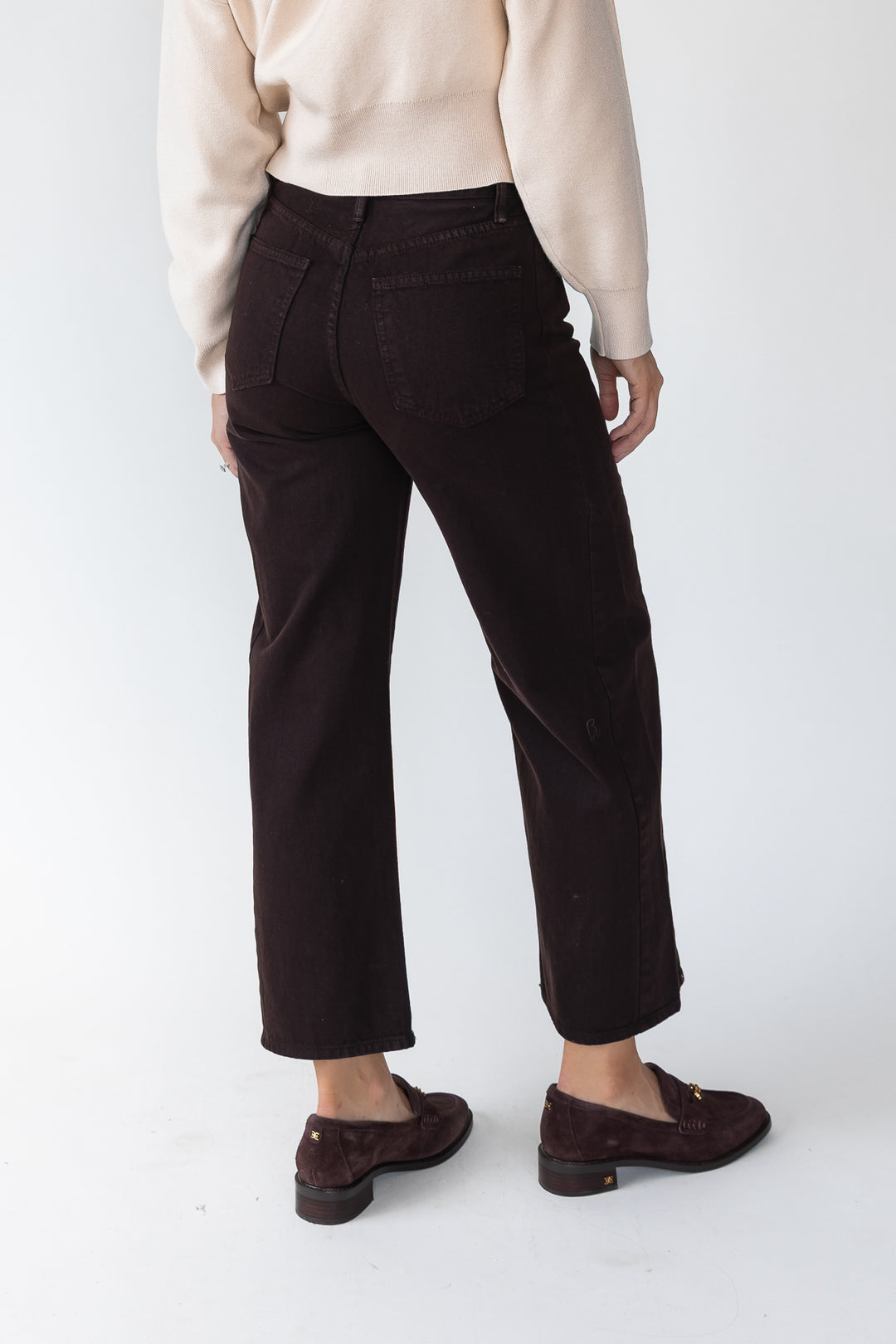 Nicolete Dark Brown Barrel Jean Twist