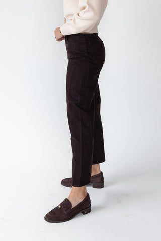 Nicolete Dark Brown Barrel Jean Twist