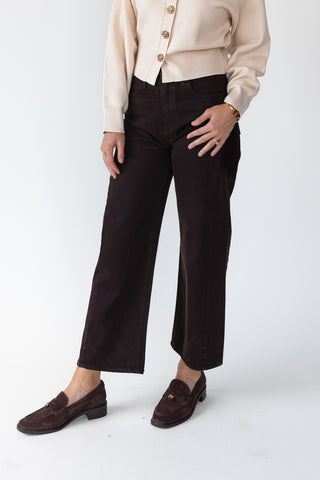 Nicolete Dark Brown Barrel Jean Twist